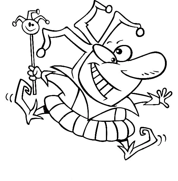 Funny April Fools Clown coloring page